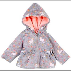 Baby Girls Unicorn Print Coat - Multi